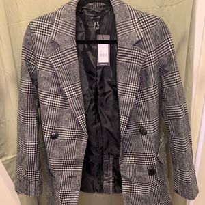 New Look Checkered blazer coat